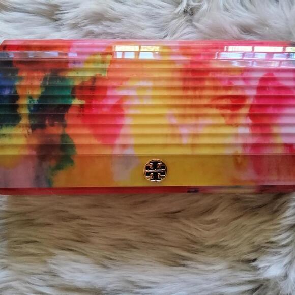 NWT Authentic Tory Burch Rayna Resin Clutch - Picture 11 of 12